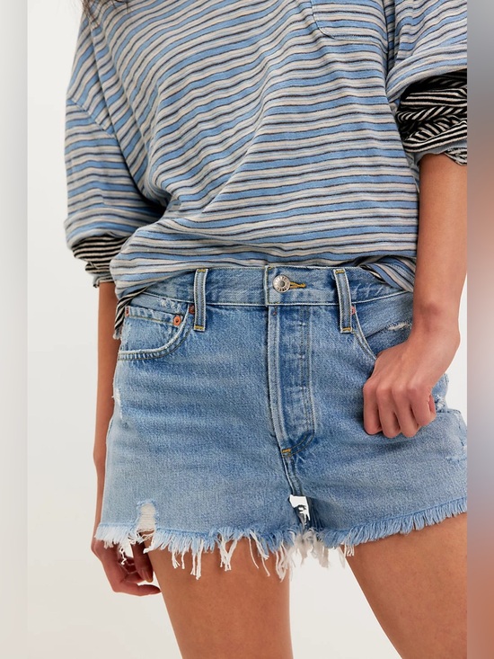 Agolde Pants - Agolde X Free People Parker Shorts Long Size 27 medium light wash